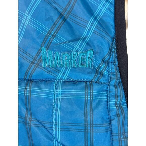 NWOT Vintage Marker Women's Quilted Blue Plaid Puffer Full Zip Mock Neck Vest S - Picture 4 of 11